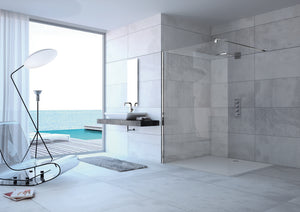 Design pure Boční stěna samostatně stojící - Tloušťka skla 8 mm 8P11
