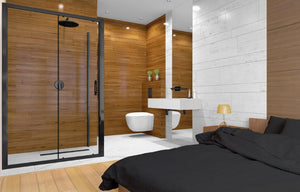 Ena 2.0 Black Edition Sliding door, 1-panel with fixed segment 1404