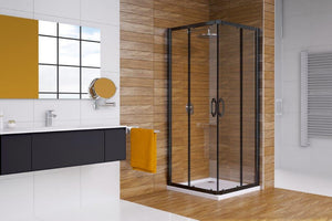 Ena 2.0 Black Edition Sliding door, 2-section corner entry 1401