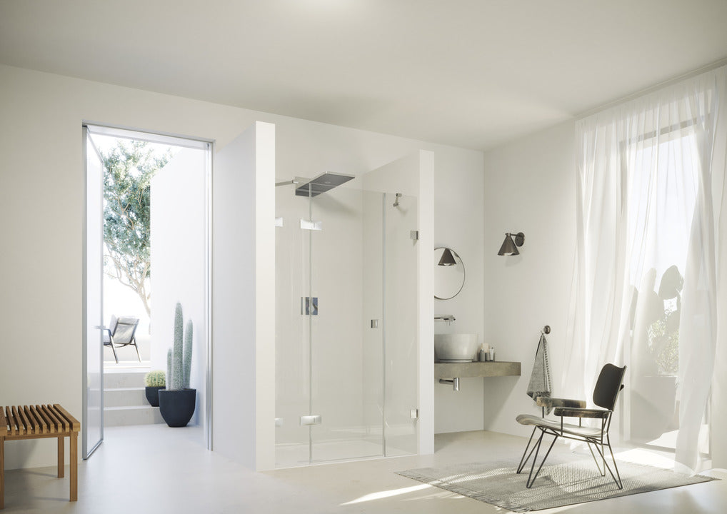 Solva frameless Swing door with fixed segment and additional section in recess S114
