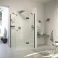 SolvaPro partially framed Swing door with fixed segment for recess and side panel 7T03