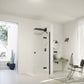 SolvaPro partially framed Swing door with fixed segment for recess and side panel 7T03