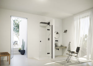 Solva partially framed Swing door with fixed segment for corner entry (1/2) S213