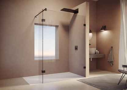 SolvaPro bezrámová Walk-In Boční stěna s výklopným segmentem 7R36
