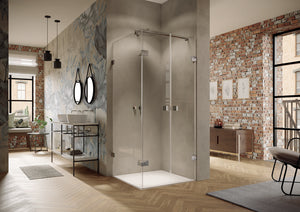 Solva frameless Two-way door with side panel S141