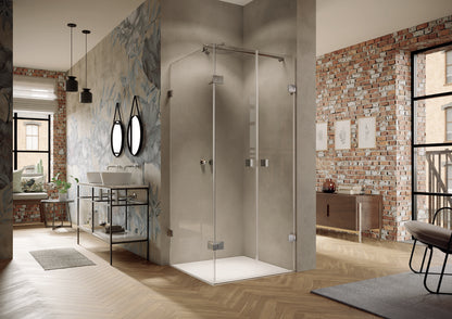 Solva frameless Two-way door with side panel S141