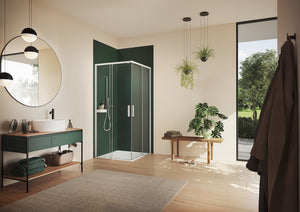Vita pure partially framed Sliding door, 2-section corner entry (1/2) VA00